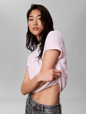 rožinė Calvin Klein Jeans Marškinėliai