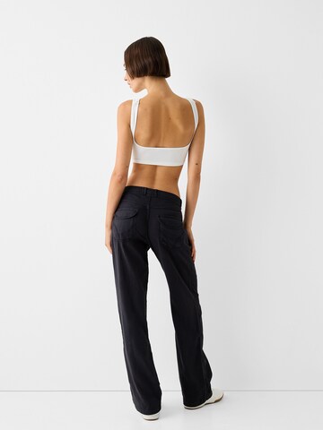 Bershka Loosefit Broek in Zwart