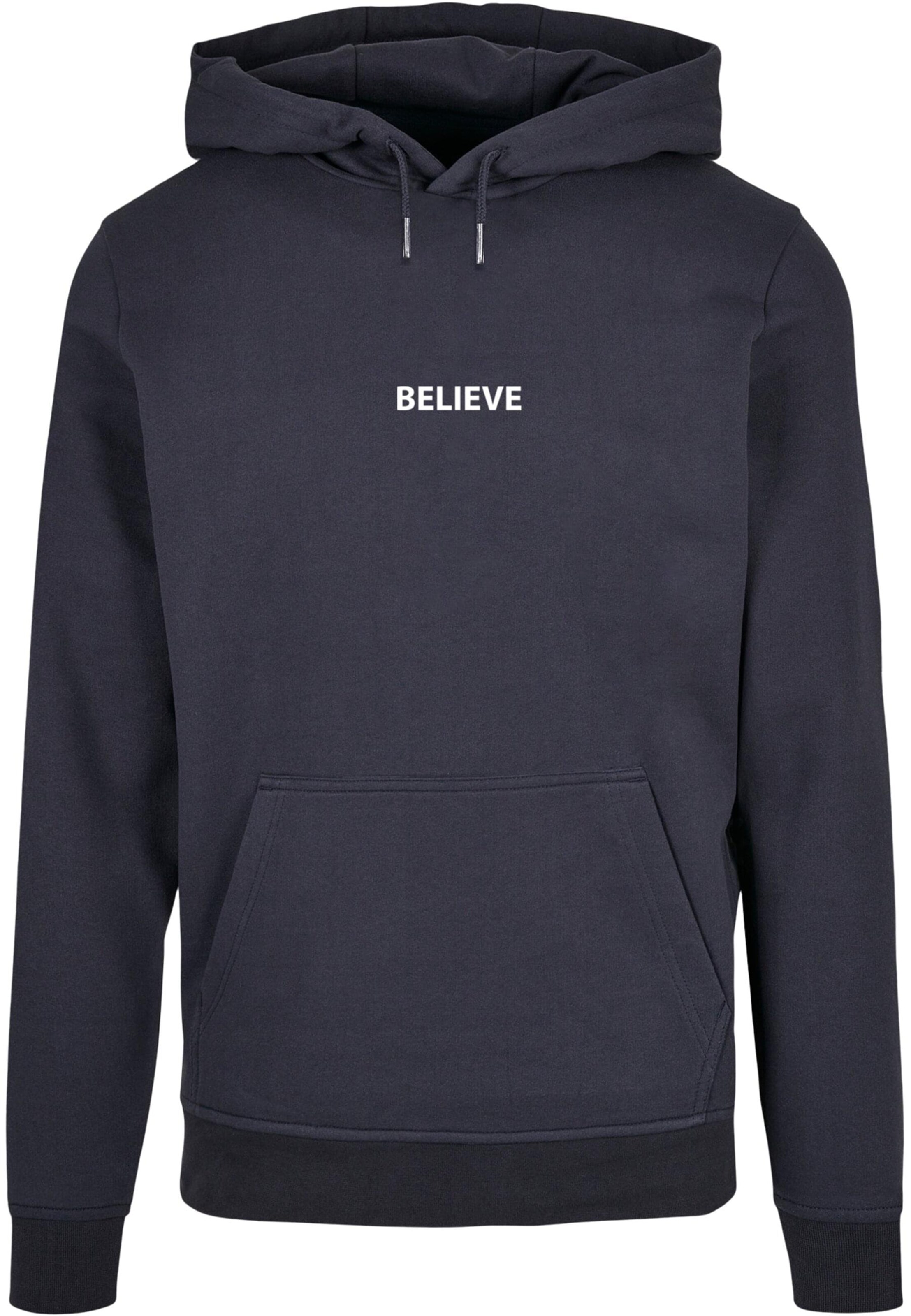 Merchcode Sweatshirt 'Believe' in Blauw: voorkant