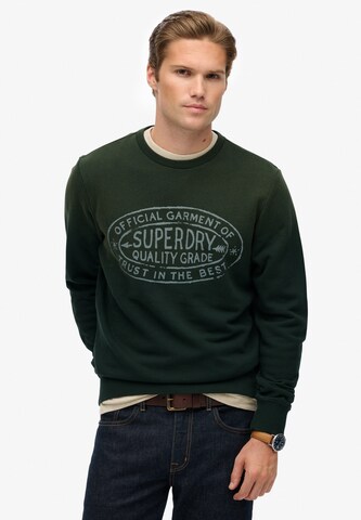 Sweat-shirt Superdry en vert : devant