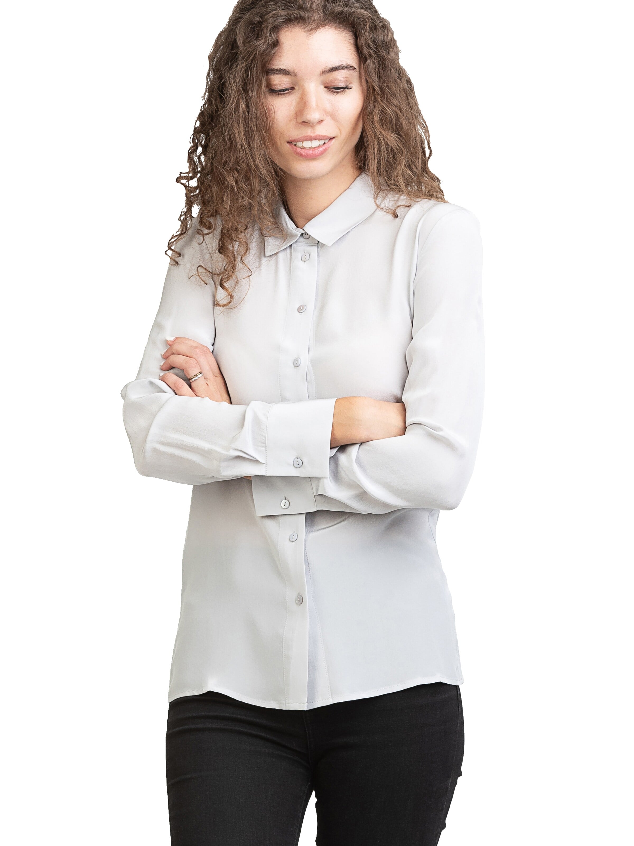 Camicia da donna 'Seidenbluse Collettoseta' di Posh Gear in grigio
