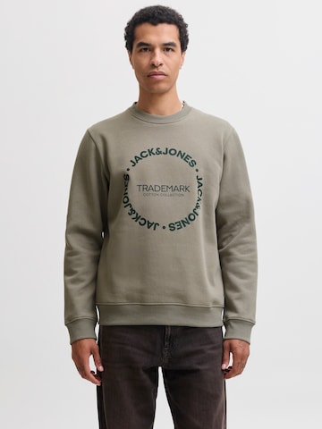Sweat-shirt 'JJBENSON' JACK & JONES en vert : devant