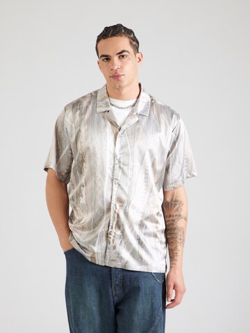 Carlo Colucci Comfort fit Button Up Shirt in Beige: front
