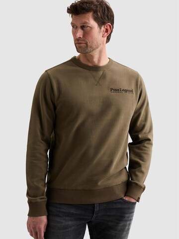 PME Legend Collegepaita 'Sweatshirt in peached fleece with artwork' värissä vihreä