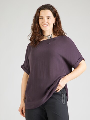 ONLY Carmakoma - Blusa 'CARVILMA' en marrón: frente