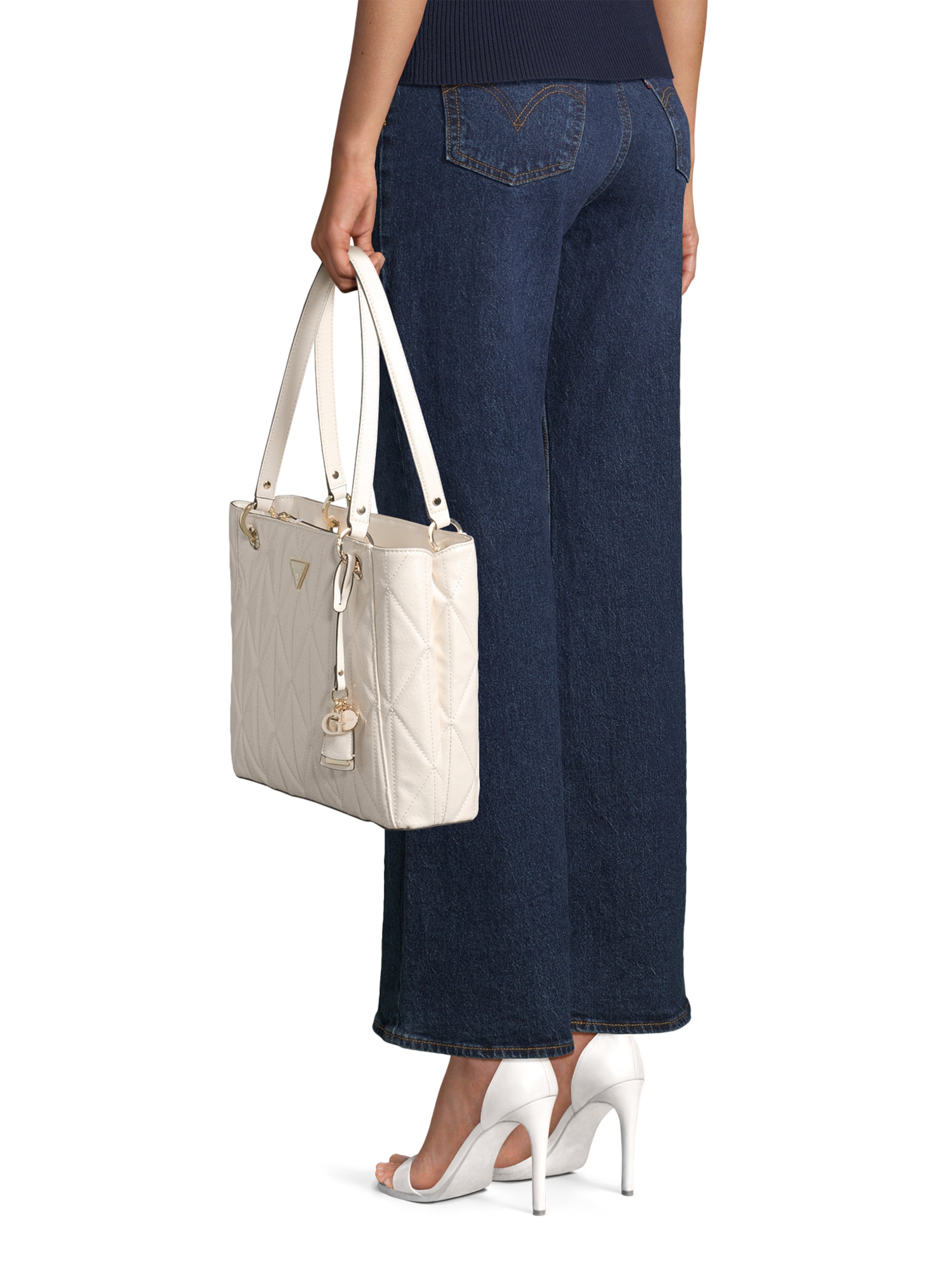 GUESS Shopper táska 'ALDINA NOEL TOTE' - fehér