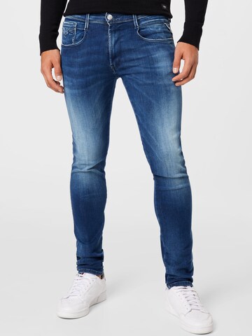 REPLAY Skinny Jeans 'Anbass' in Blauw: voorkant