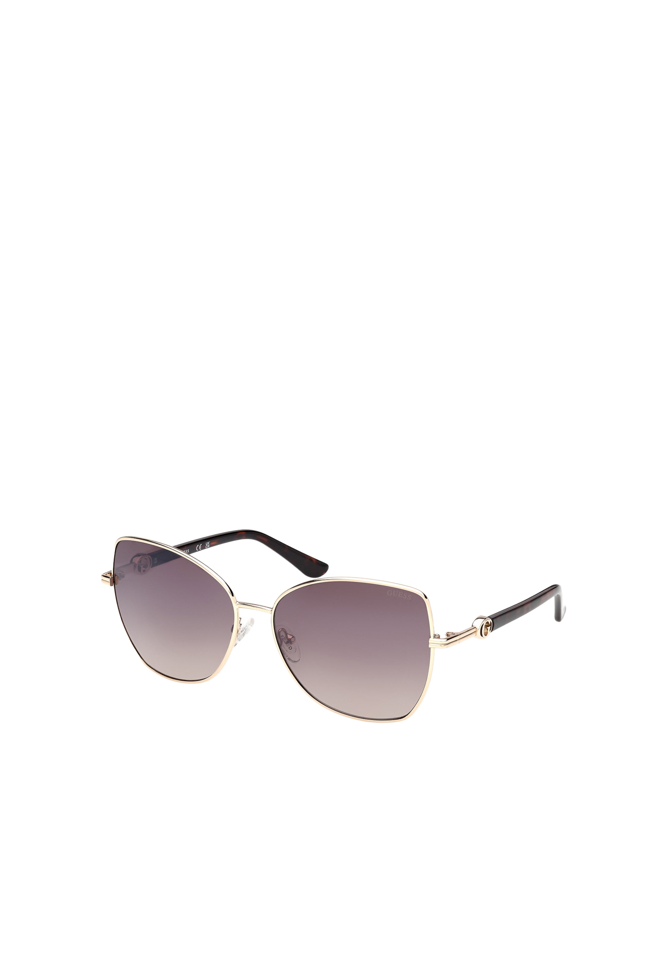 Lunettes de soleil GUESS en or : devant