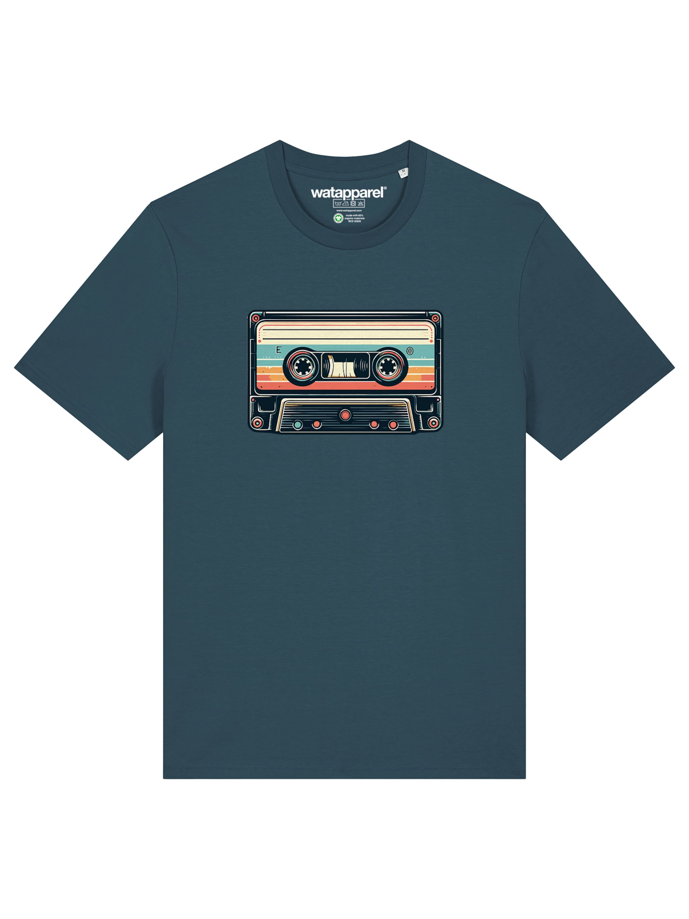 T-Shirt 'Retro Kassette' Watapparel en vert : devant
