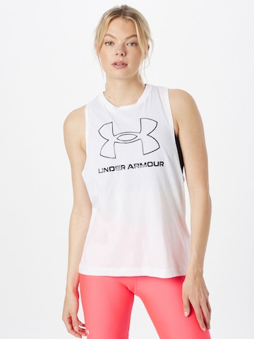 UNDER ARMOUR Sporttop 'Sportstyle' in Wit: voorkant