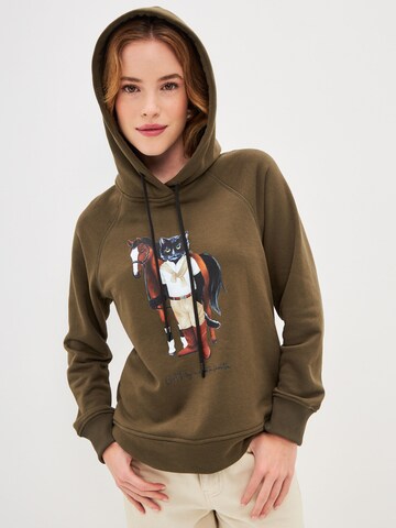 Pull-over 'RIDER CAT' CAT by Maniita Lacitta en vert