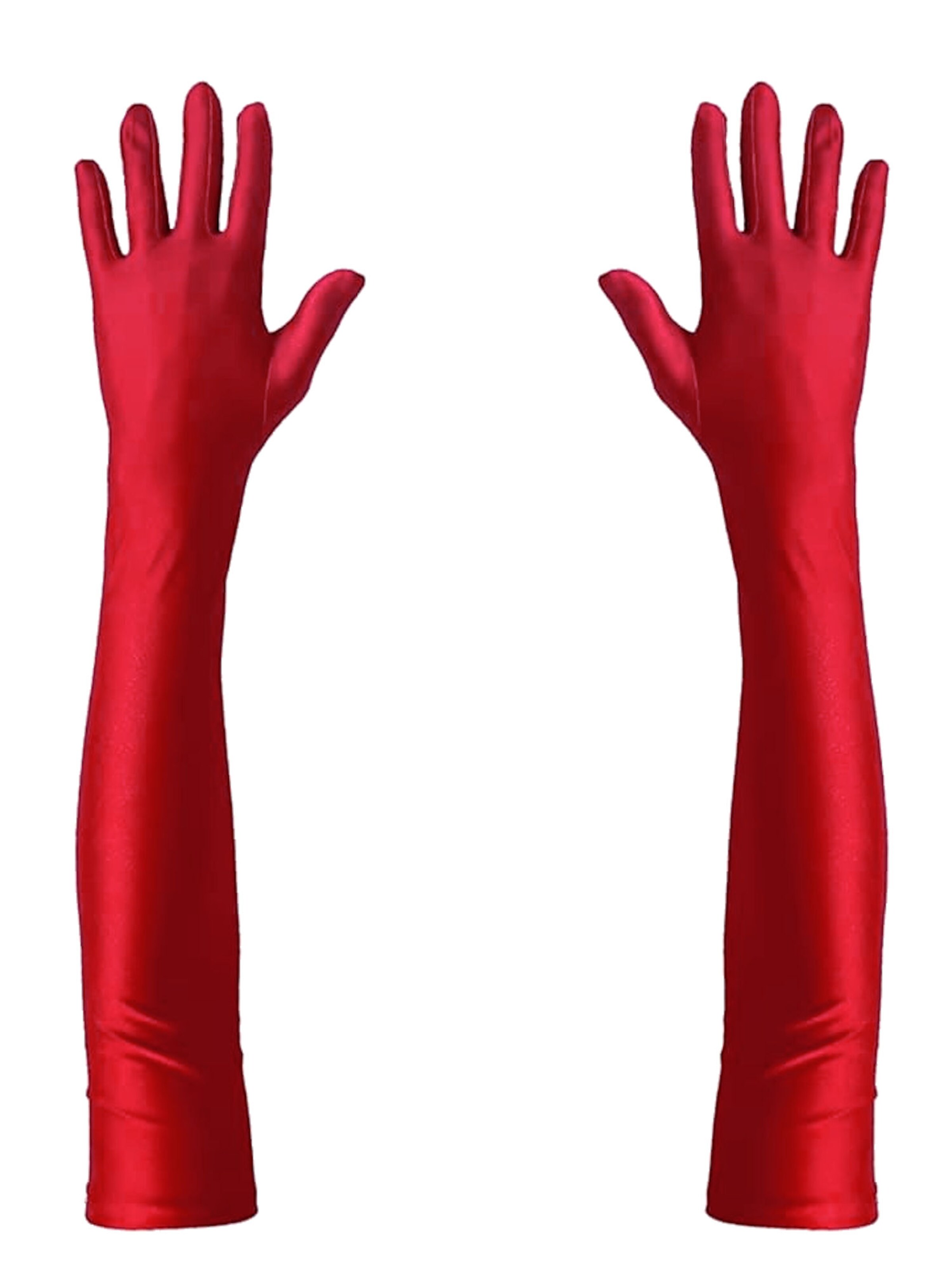 Provocative Full Finger Gloves 'PR0006' in Red: front