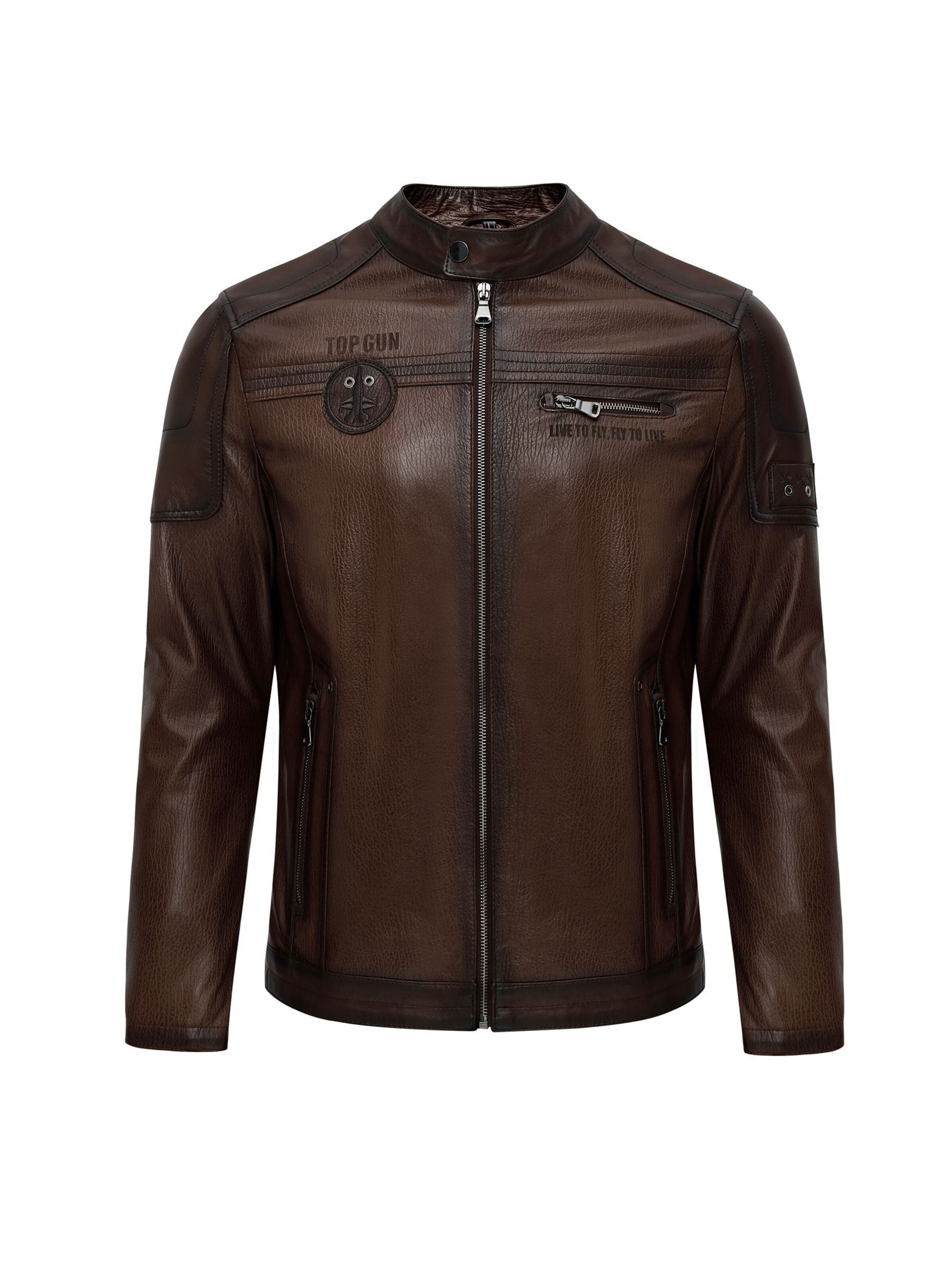 Derimod Between-season jacket 'Genuine' in Brown: front