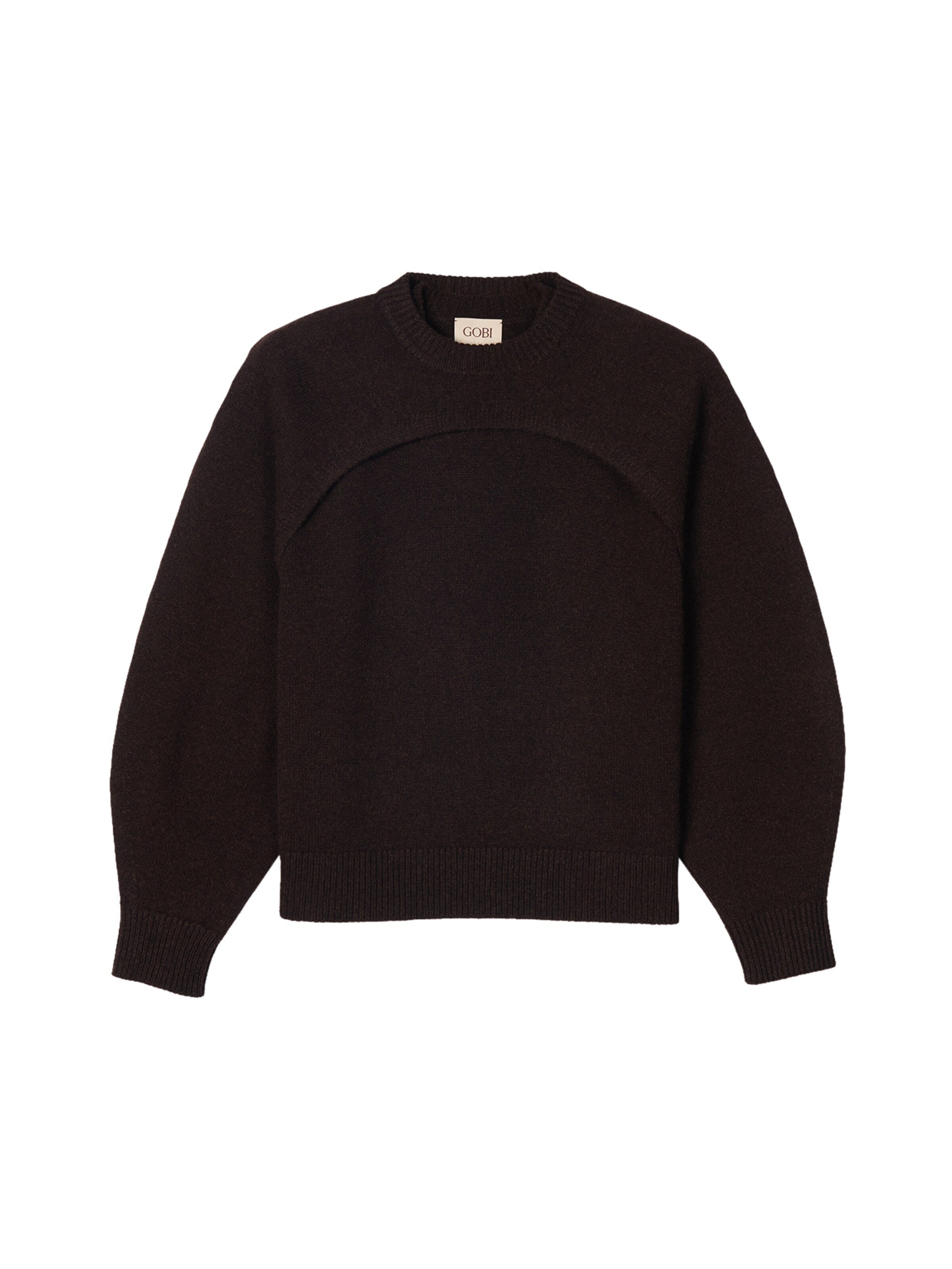 GOBI Cashmere Pullover 'Cashmere Crewneck Twin Set'‌‌‌‌‌‌‌ in Braun: Vorderseite