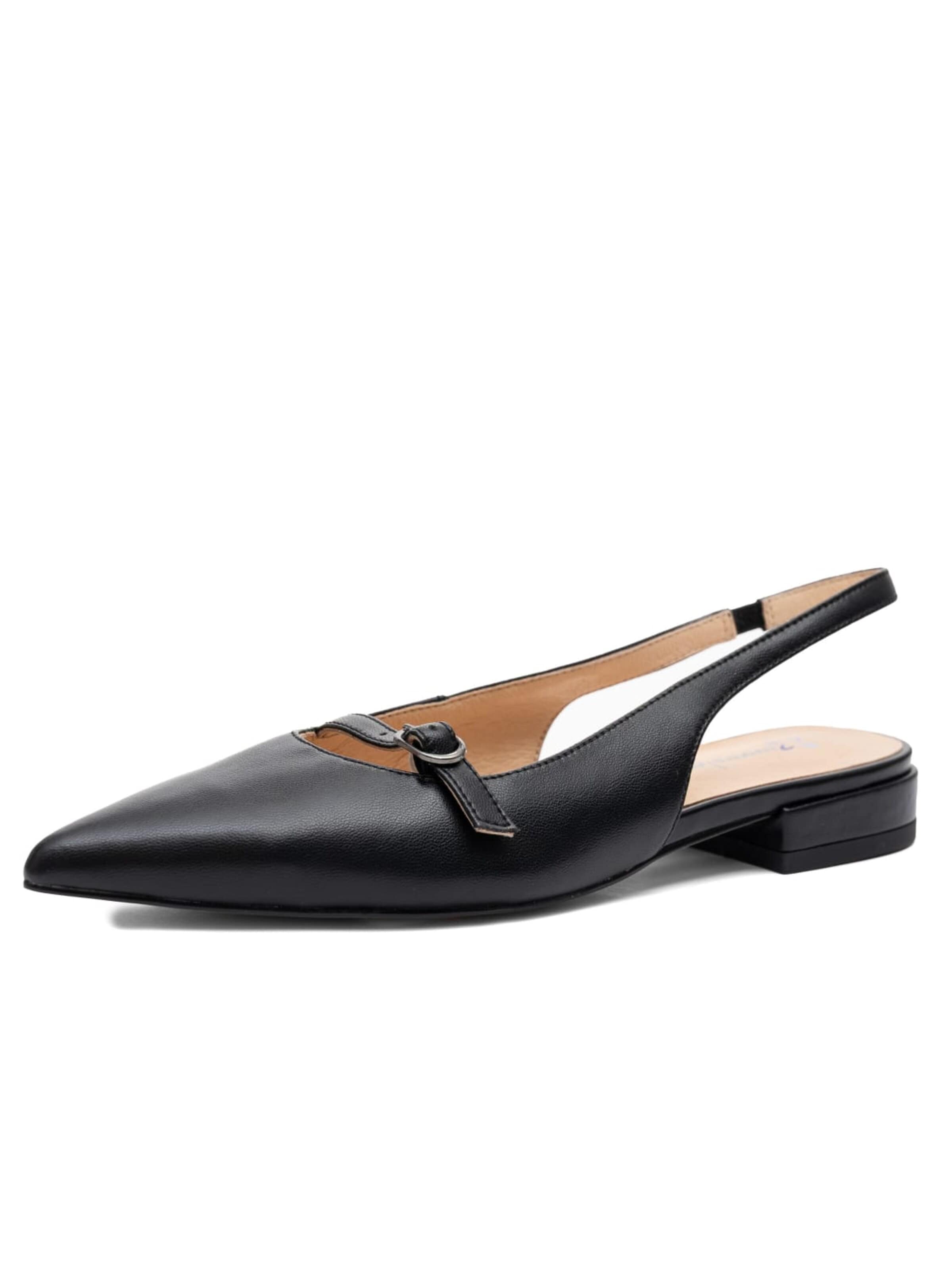 Maciejka Ballet Flats with Strap in Black: front