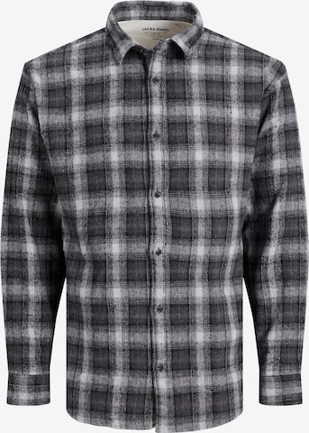 JACK & JONES Button Up Shirt 'CARL' in Grey: front