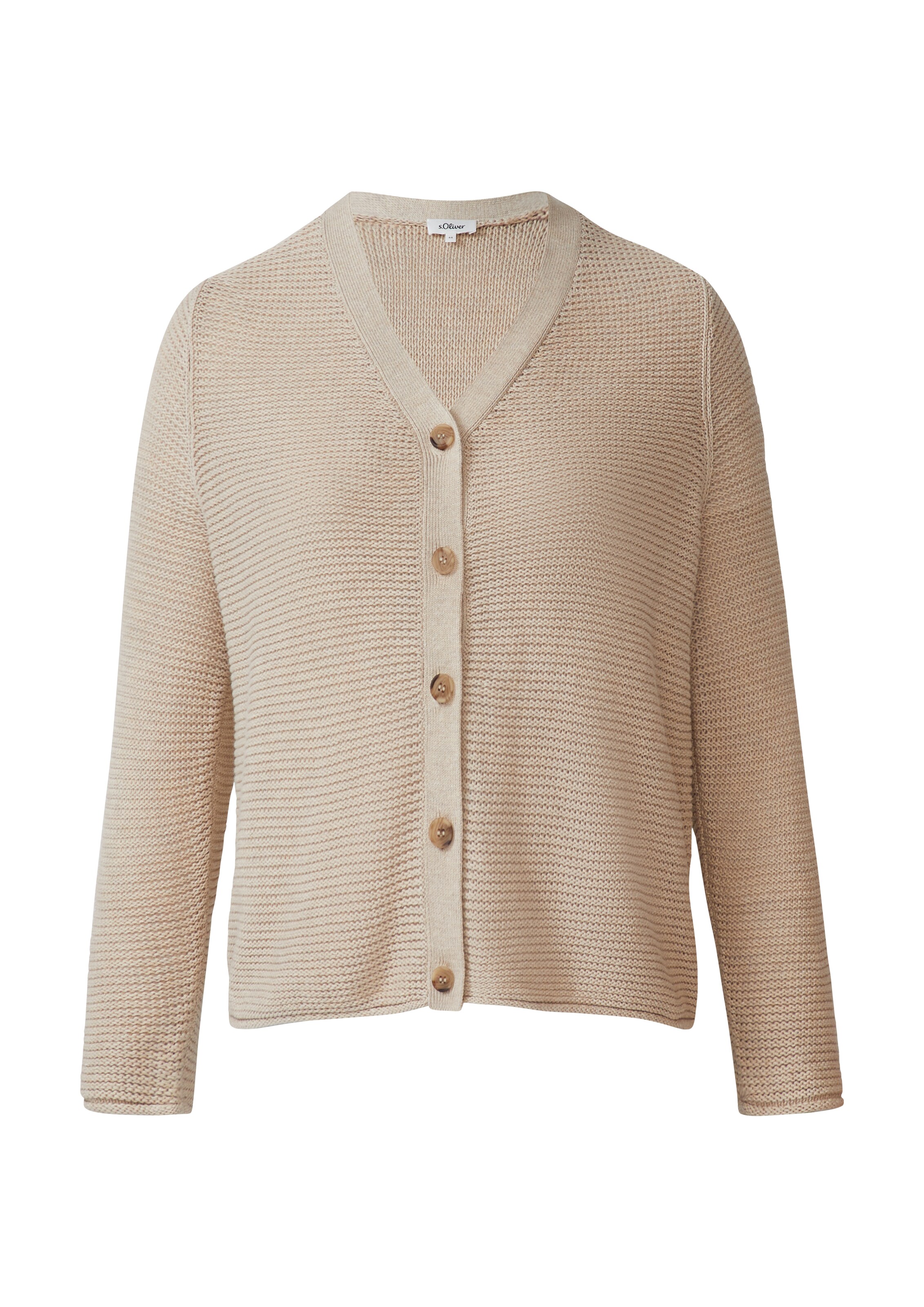 s.Oliver Red Label Plus Strickjacke in Beige: Vorderseite