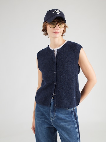 MOS MOSH Knitted Vest 'MMAlmine Thora' in Blue: front