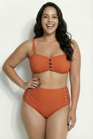 Ulla Popken Bustier Bikini in Orange: Vorderseite