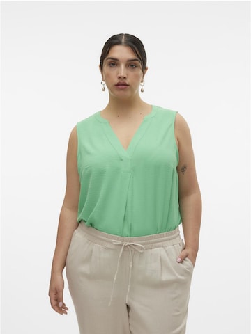 Vero Moda Curve Blouse 'ELVA' in Groen: voorkant