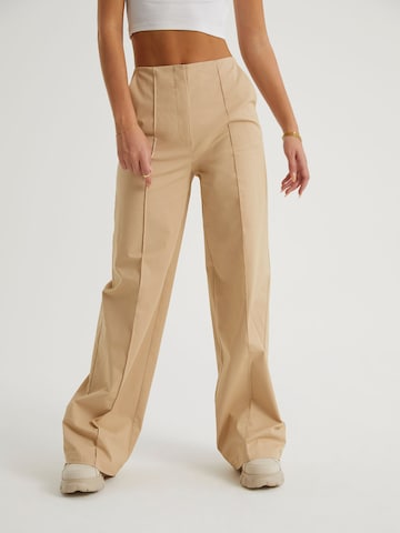 Wide leg Pantaloni di millane in beige: frontale