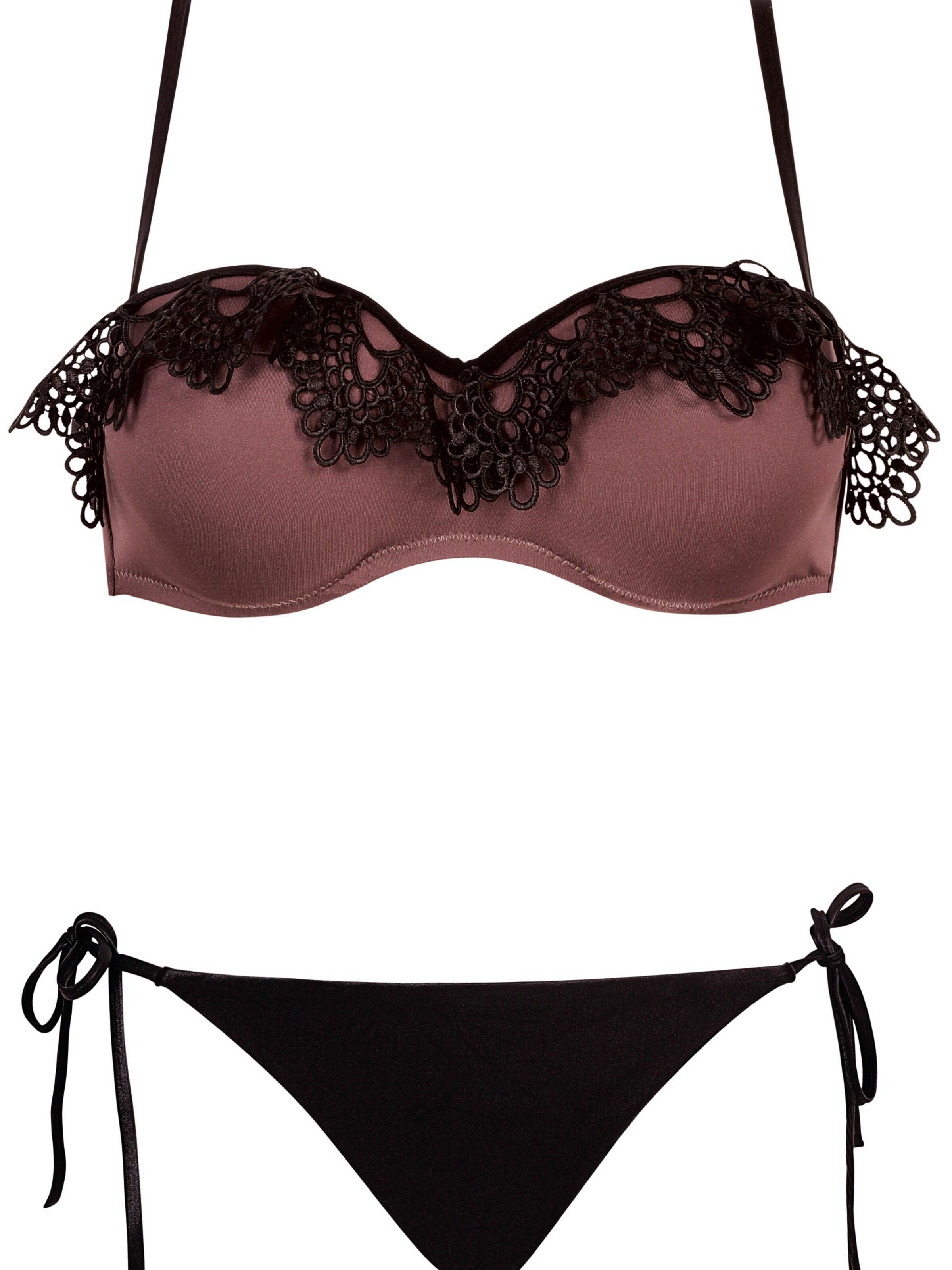 Lady EtnaPush-up Bikini 'Malaga-35 066' - smeđa boja: prednji dio