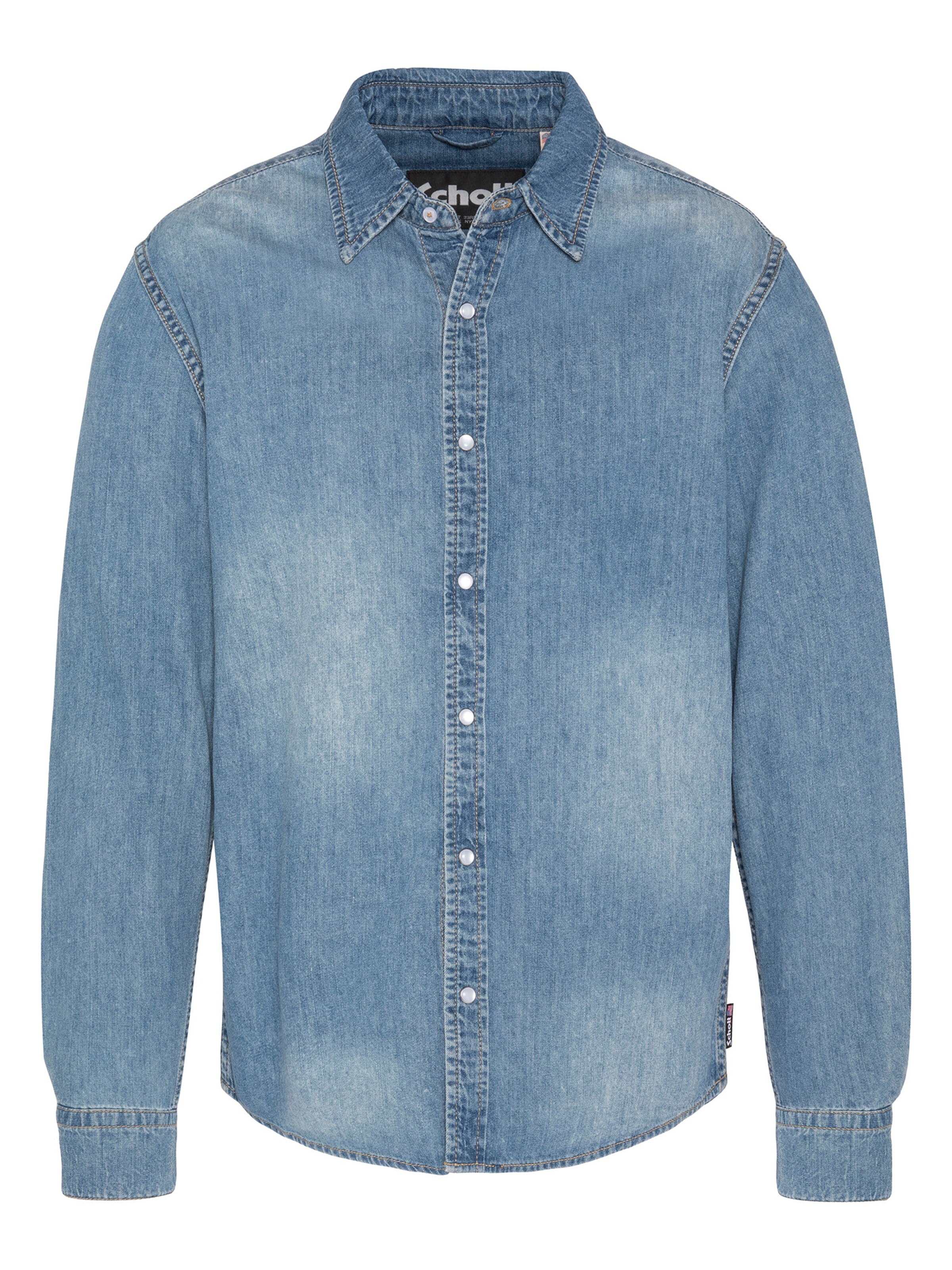 T-Shirt Schott NYC en bleu : devant