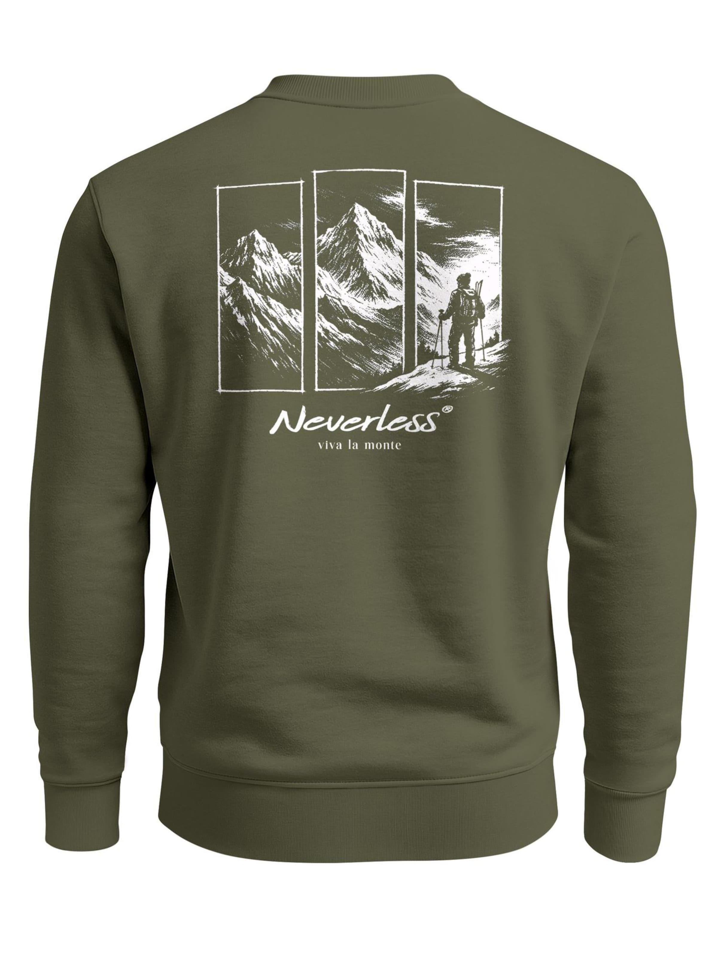 Neverless Sweatshirt 'viva la monte'‌‌‌‌ in Grün: Vorderseite