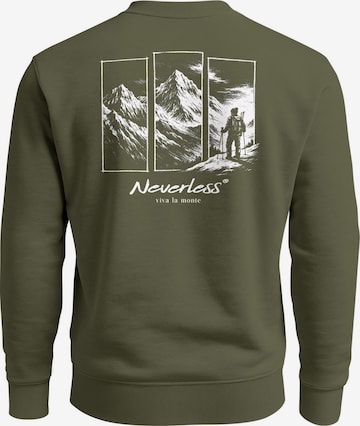 Neverless Sweatshirt 'viva la monte' in Grün: Vorderseite