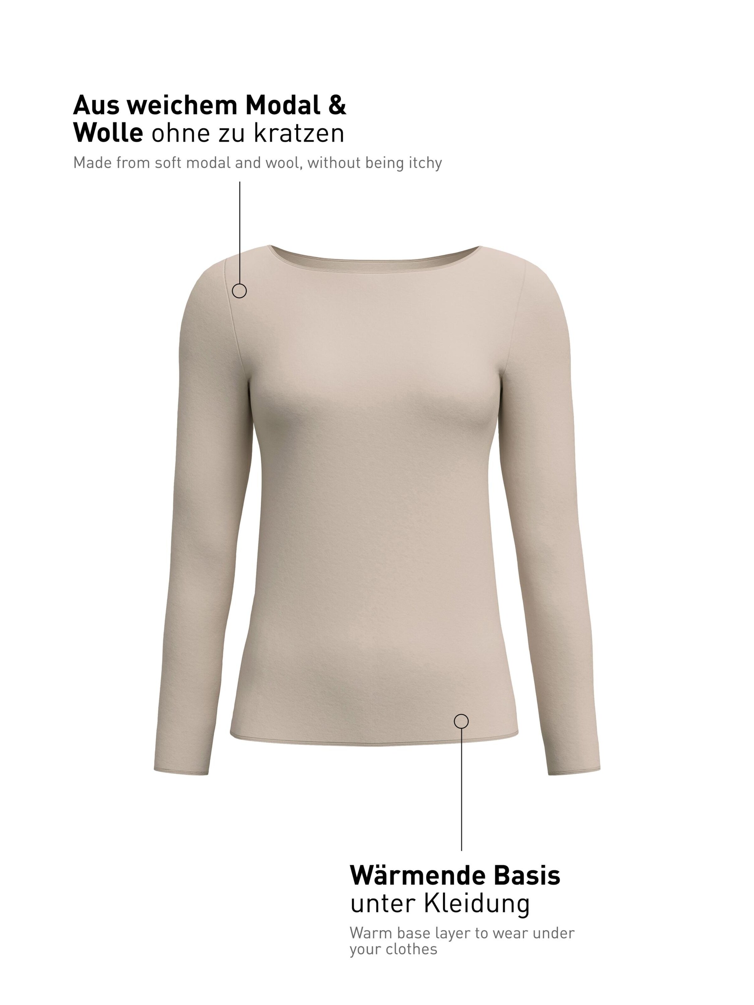 Maglietta intima 'Second Skin' di CALIDA in beige