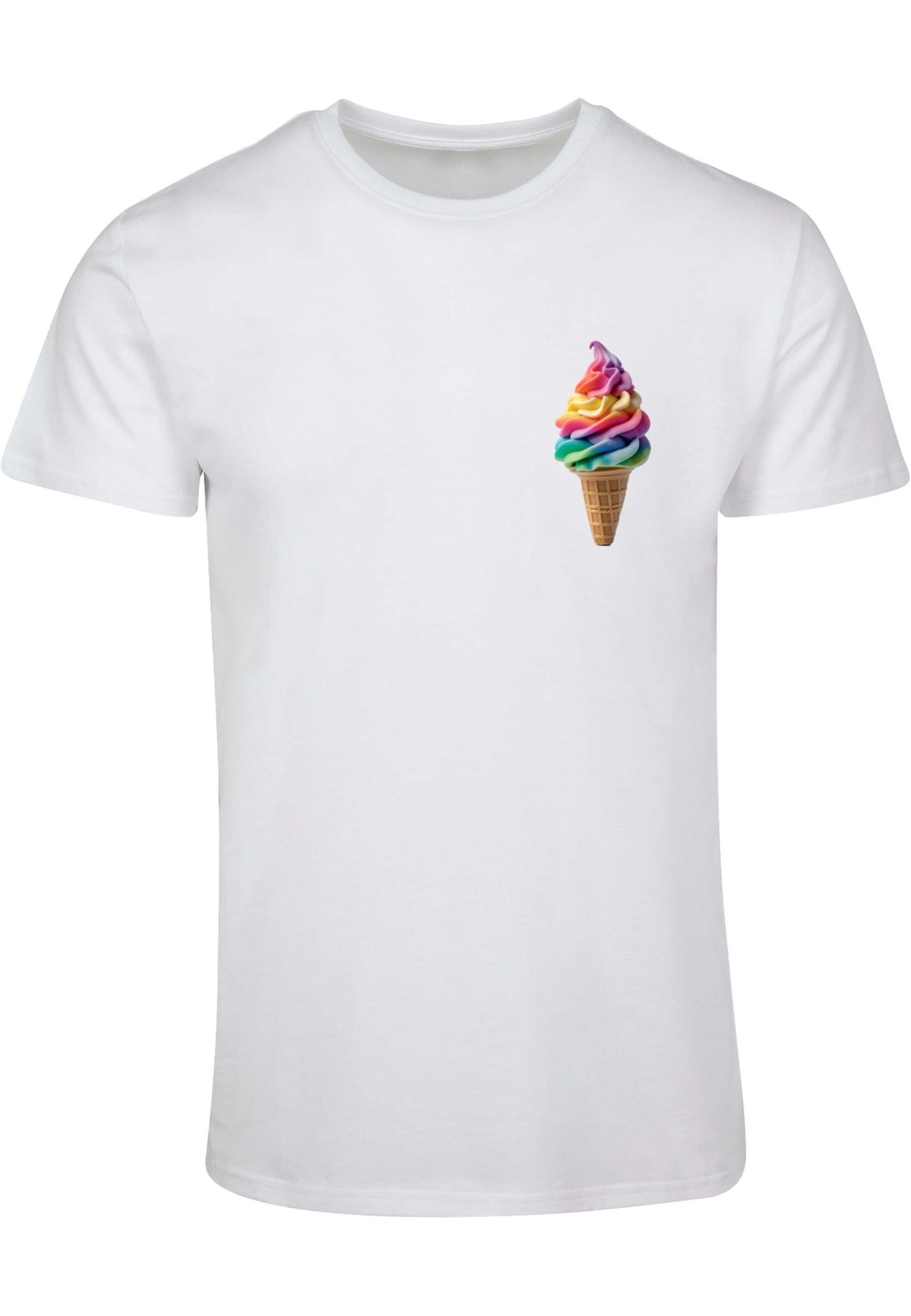 Merchcode Shirt 'Pride Scoops' in Wit: voorkant