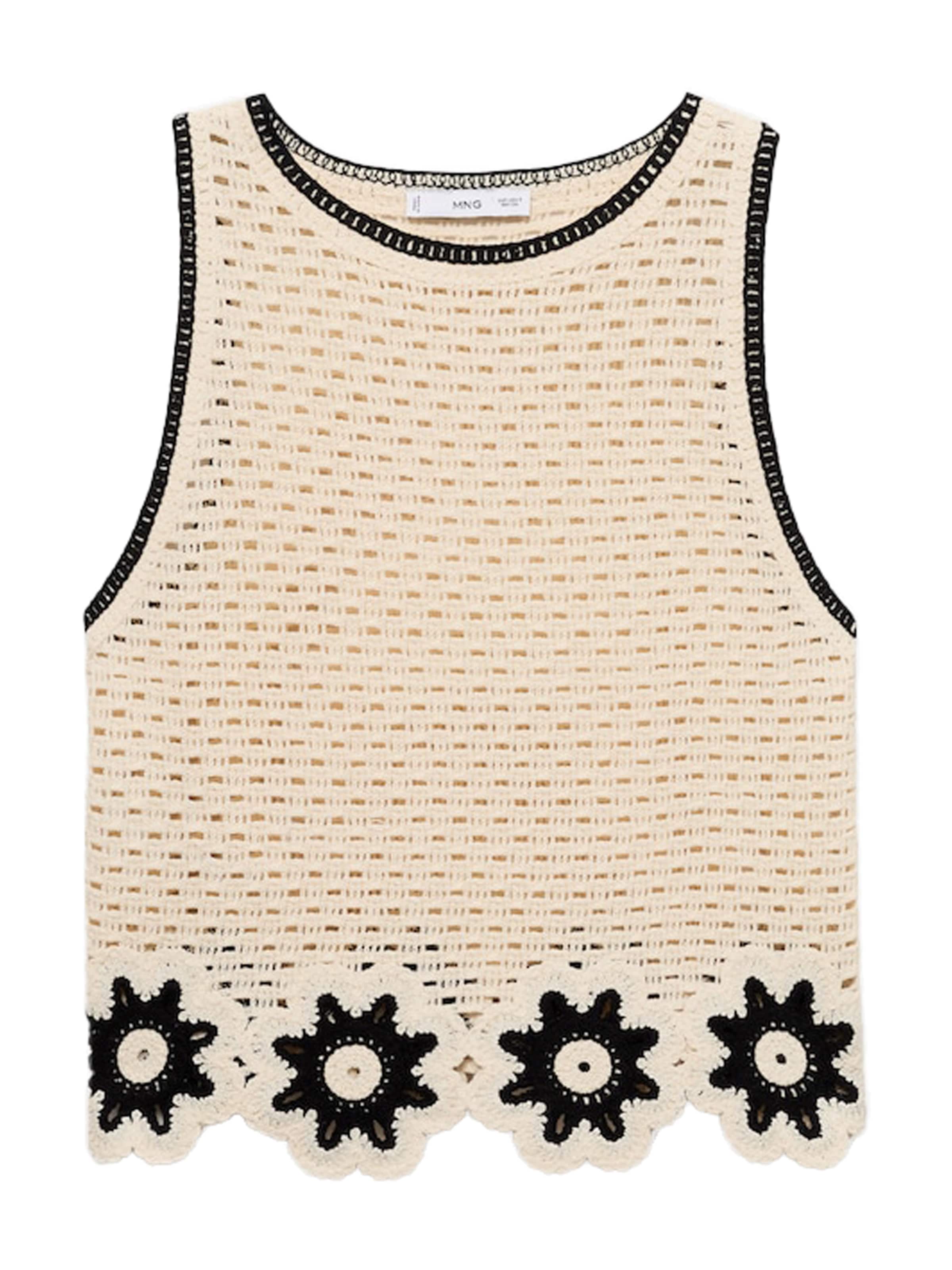 MANGO Top 'FLEUR' | bež barva: sprednja stran