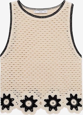 MANGO Top 'FLEUR' – béžová: přední strana