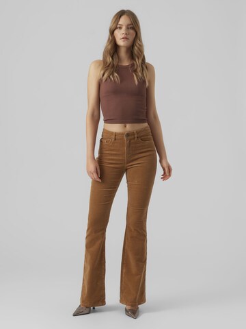 VERO MODA Flared Trousers 'Siga' in Brown