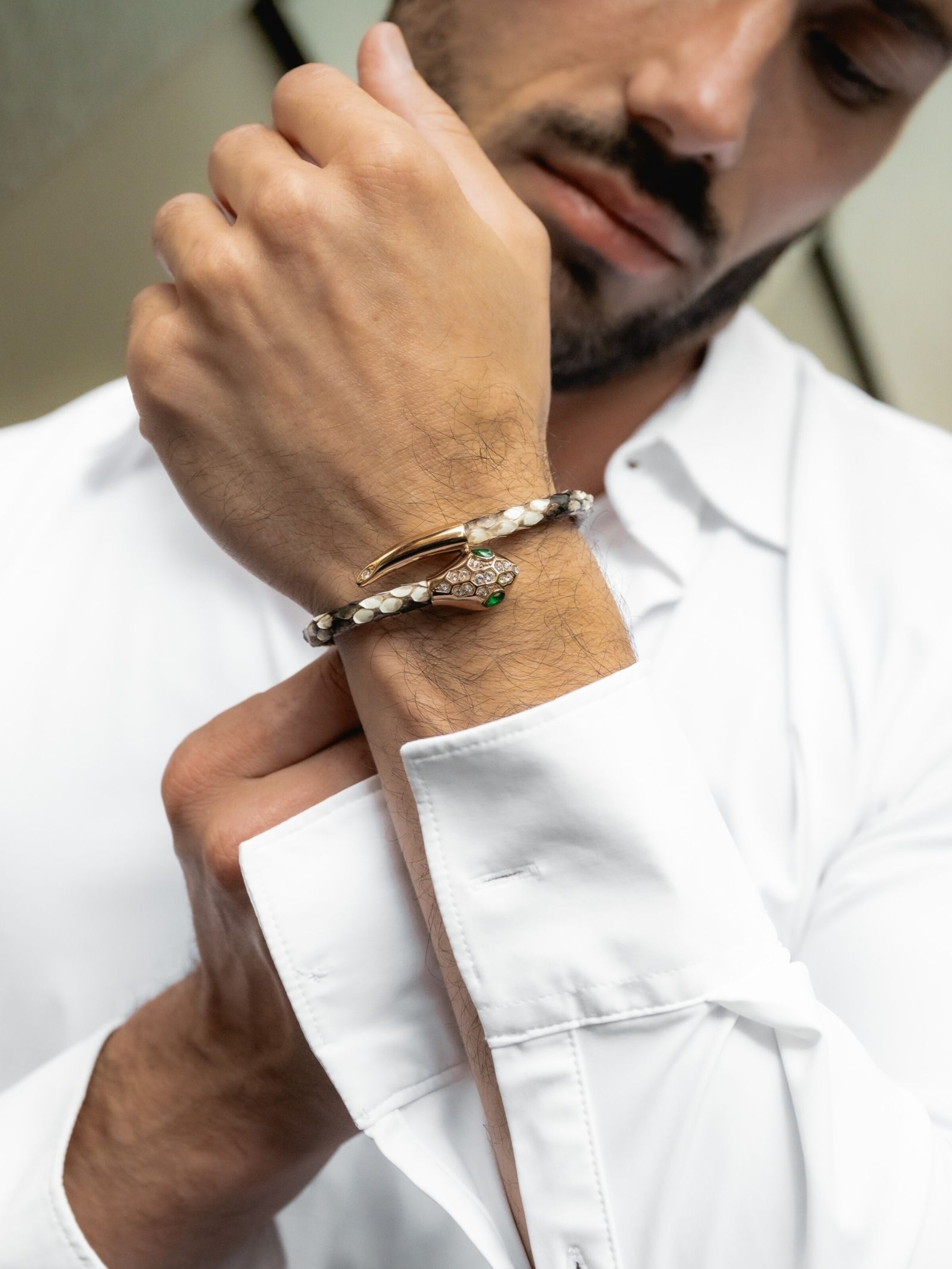 GT Collection Bracelet 'Snake Head' in Brown