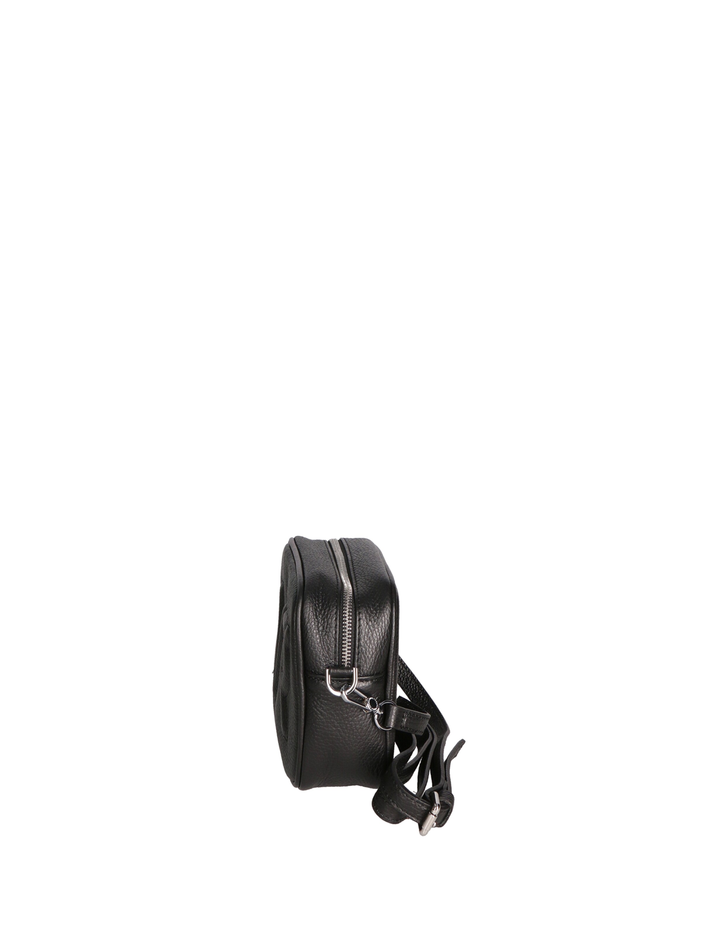 Borsa a tracolla 'Borsa a Tracolla Donna Pelle Virginia Rhinè Zip' di Virginia Rhinè in nero