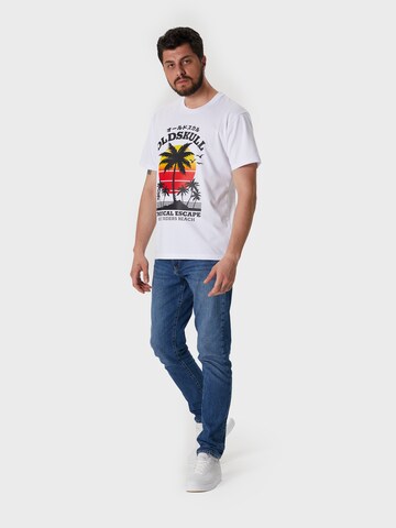 T-Shirt 'Wrldvibe Palmtee' Oldskull en blanc