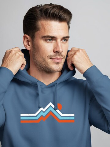 Neverless Sweatshirt 'Mountain stripes' in Blue