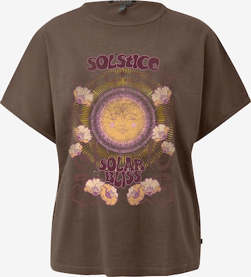 T-shirt QS en marron : devant