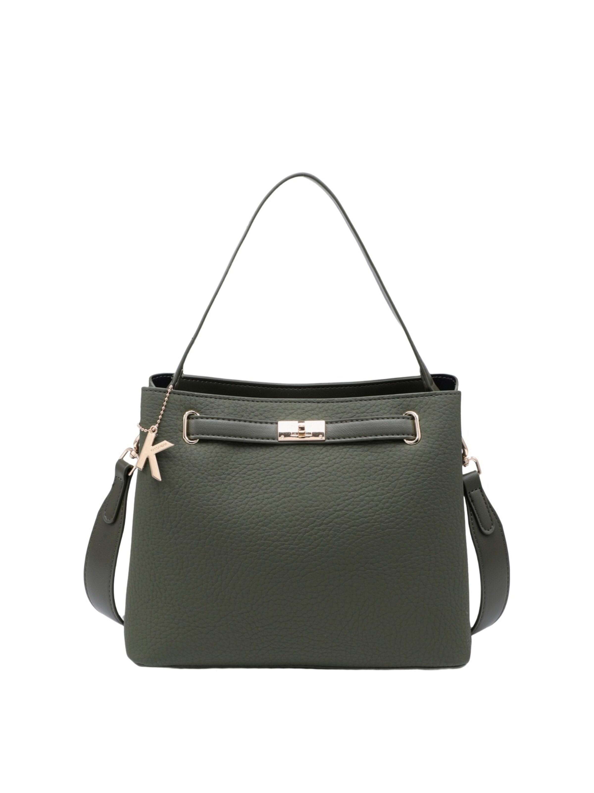 Borsa a mano di Kassandra in verde: frontale