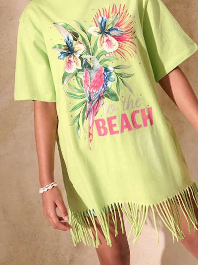 Lipsy Футболка 'Kaftan' в размере 116 в Цвет горечавки / Зеленый / Светло-зеленый / Светло-розовый, Обзор товара