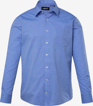 Men Plus Comfort fit Button Up Shirt in Blue: front