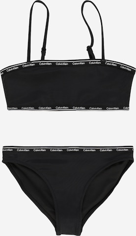 Calvin Klein Swimwear Bralette Bikini in Black: front