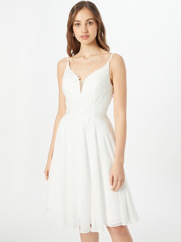 mascara Cocktail Dress in White: front