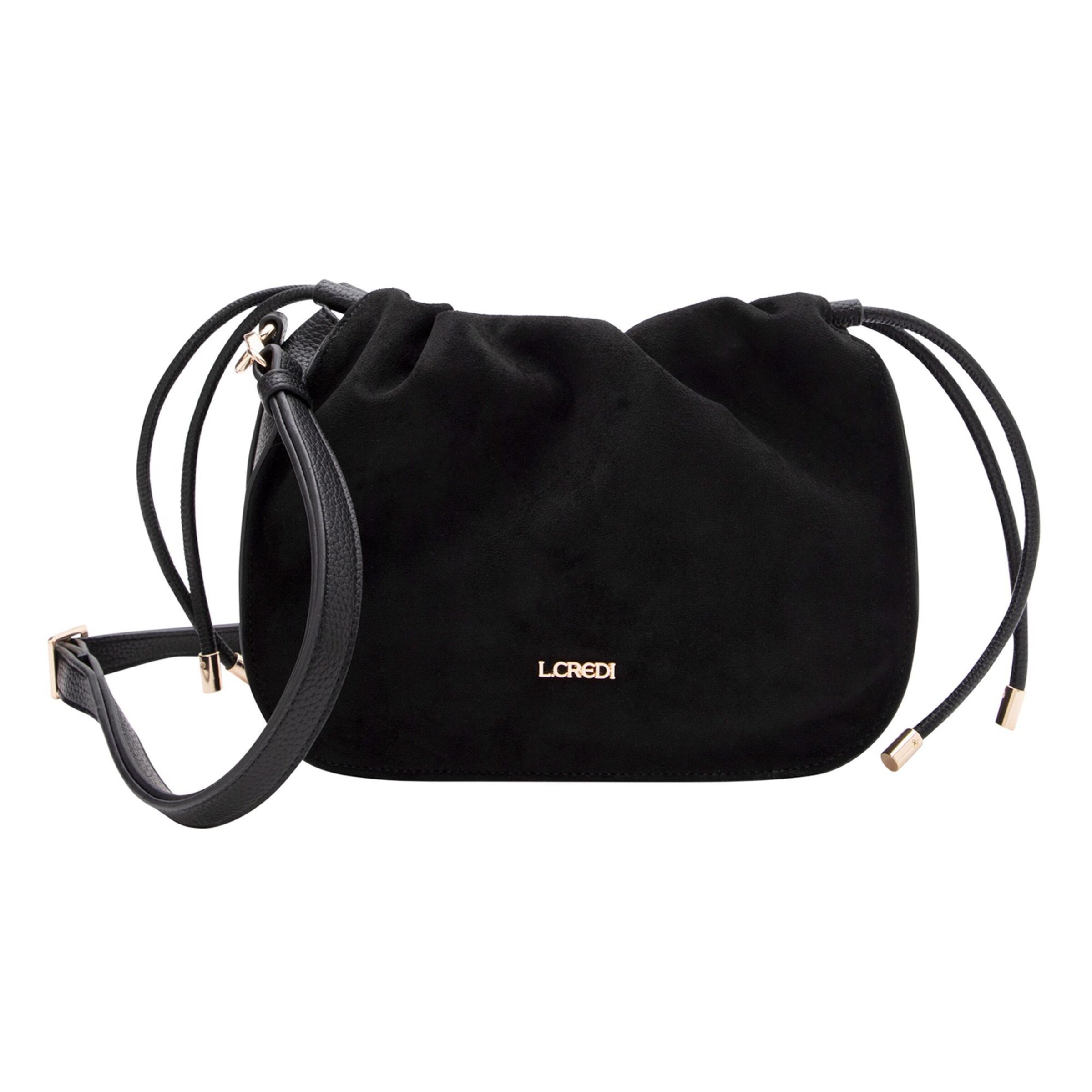 Sac à bandoulière 'Pheline' L.CREDI en noir : devant
