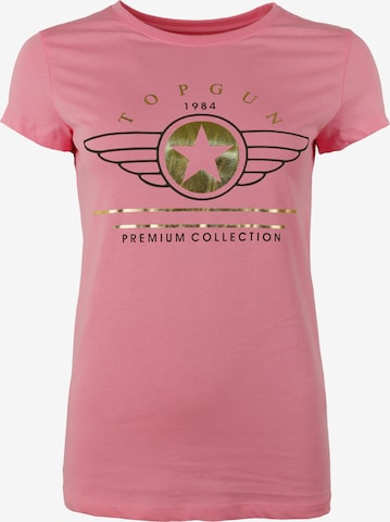 TOP GUN Shirt ' TG20193050 ' in Pink: front