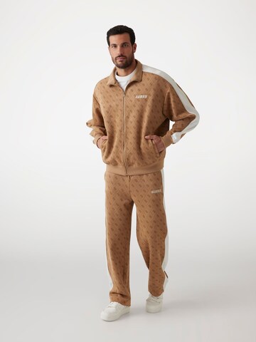 GUESS Sweatjacke in Beige