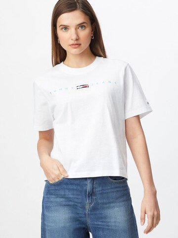 Tricou de la Tommy Jeans pe alb: față