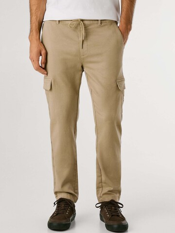 Pepe Jeans Slimfit Cargohose 'GYMDIGO' in Beige: Vorderseite