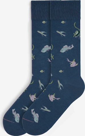 Von Jungfeld Socks 'Signature Icons' in Blue: front